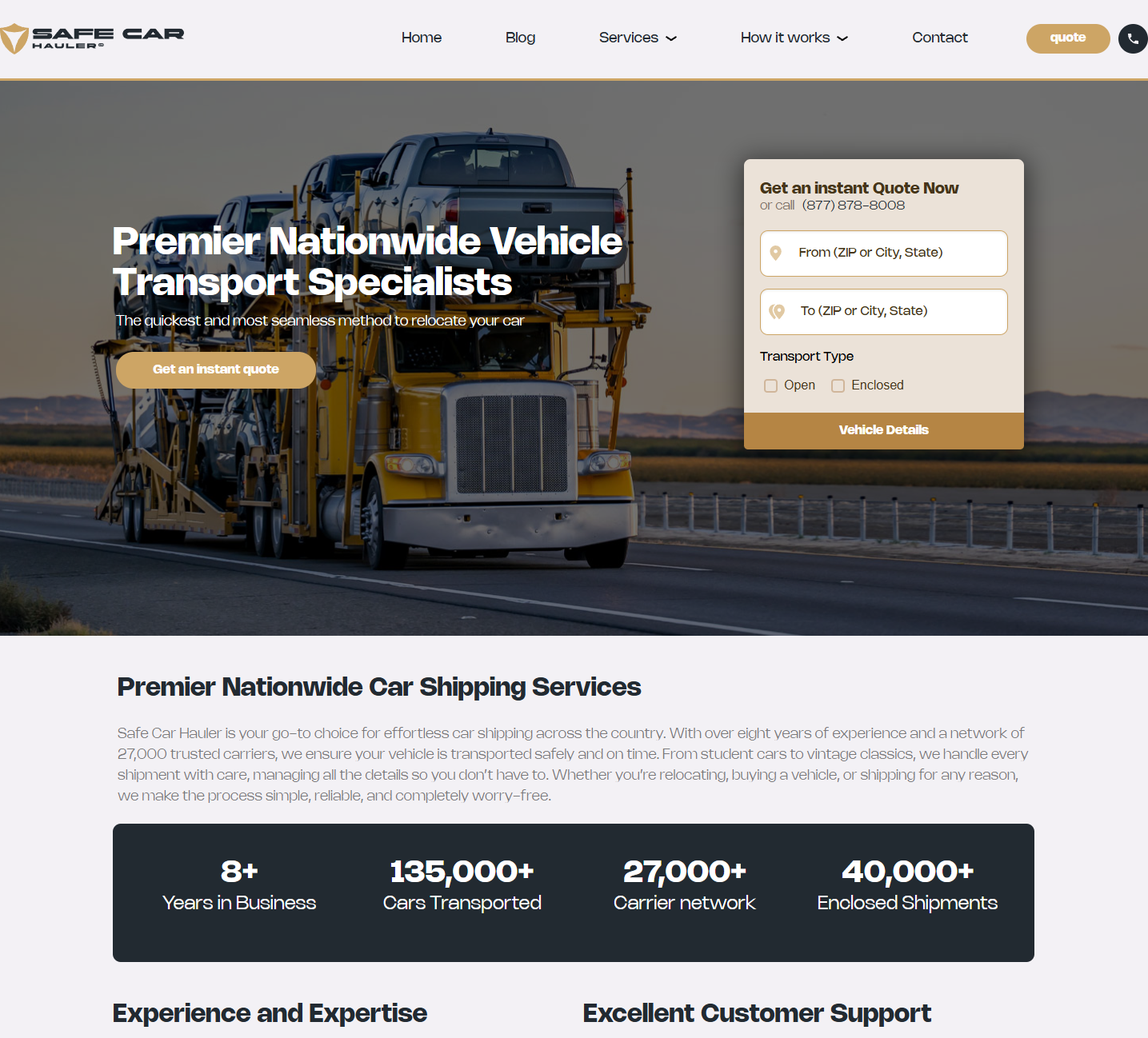 SafeCarHauler homepage